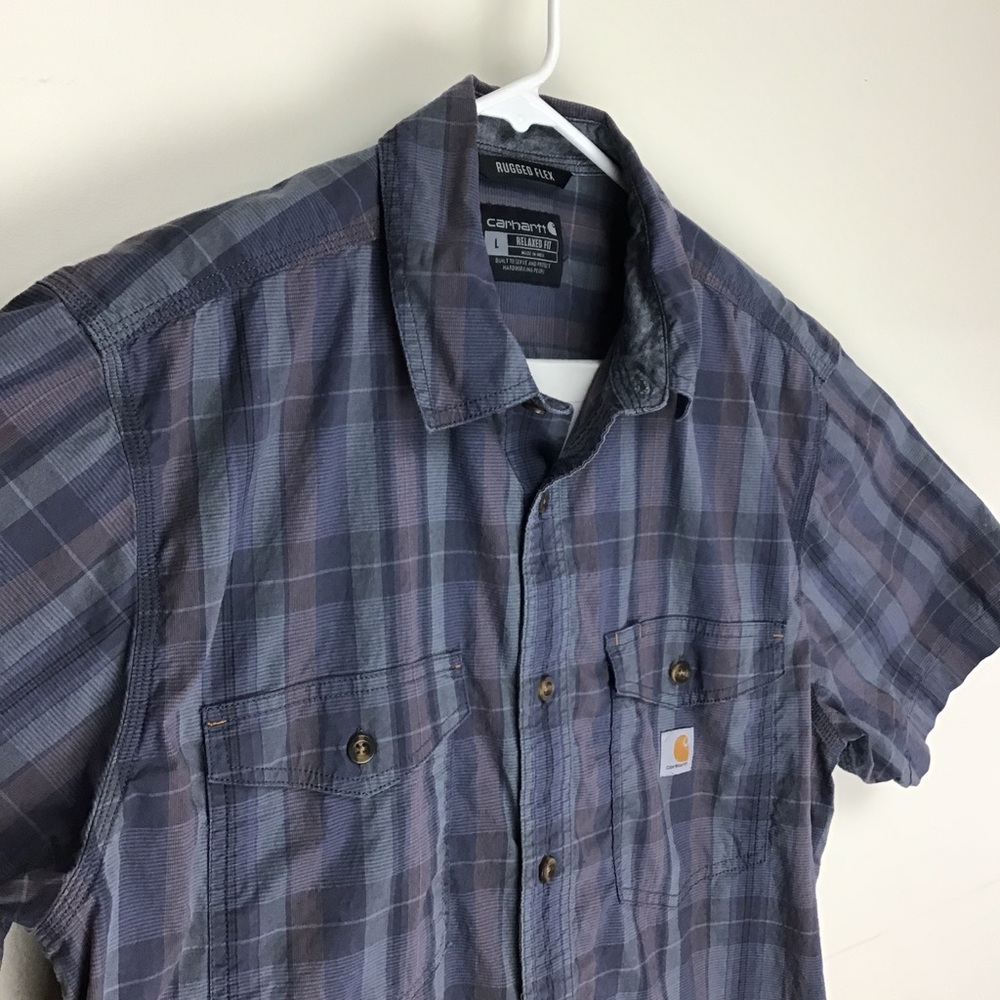 Carhartt Rugged Flex Regular Fit mens short sleeve button down casual shirt - Picture 2 of 10
